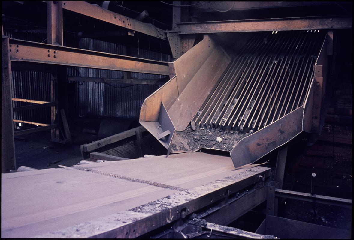 Colour film slide showing an underground transfer point, Morlais Colliery, c.1975.