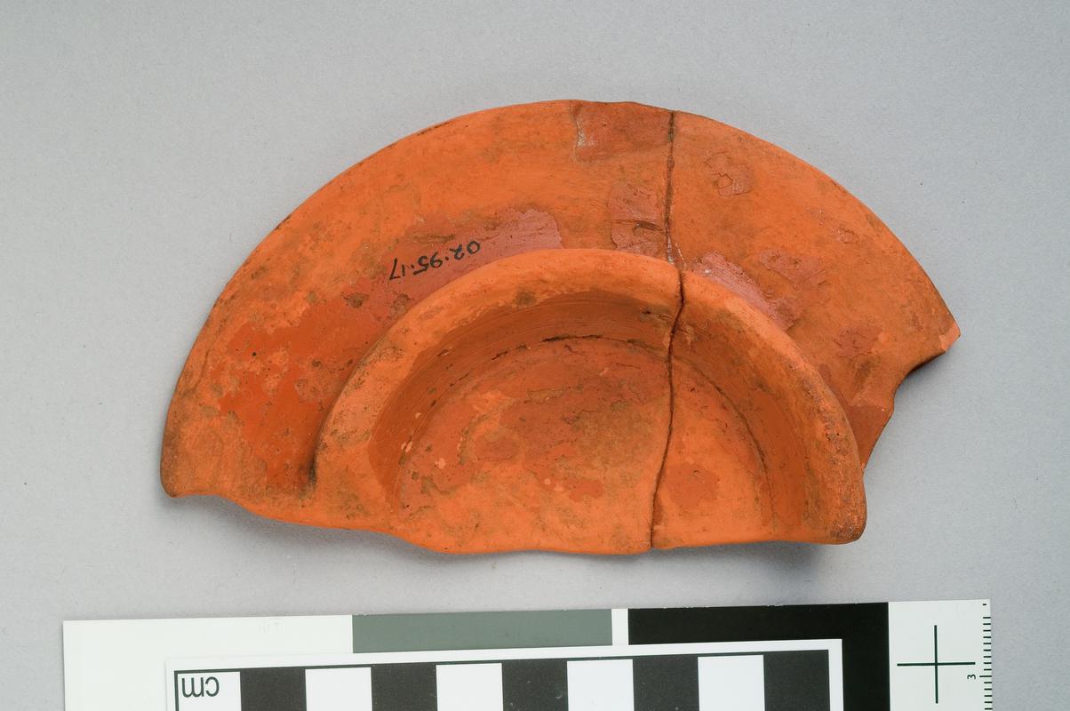 Roman samian plate, stamped