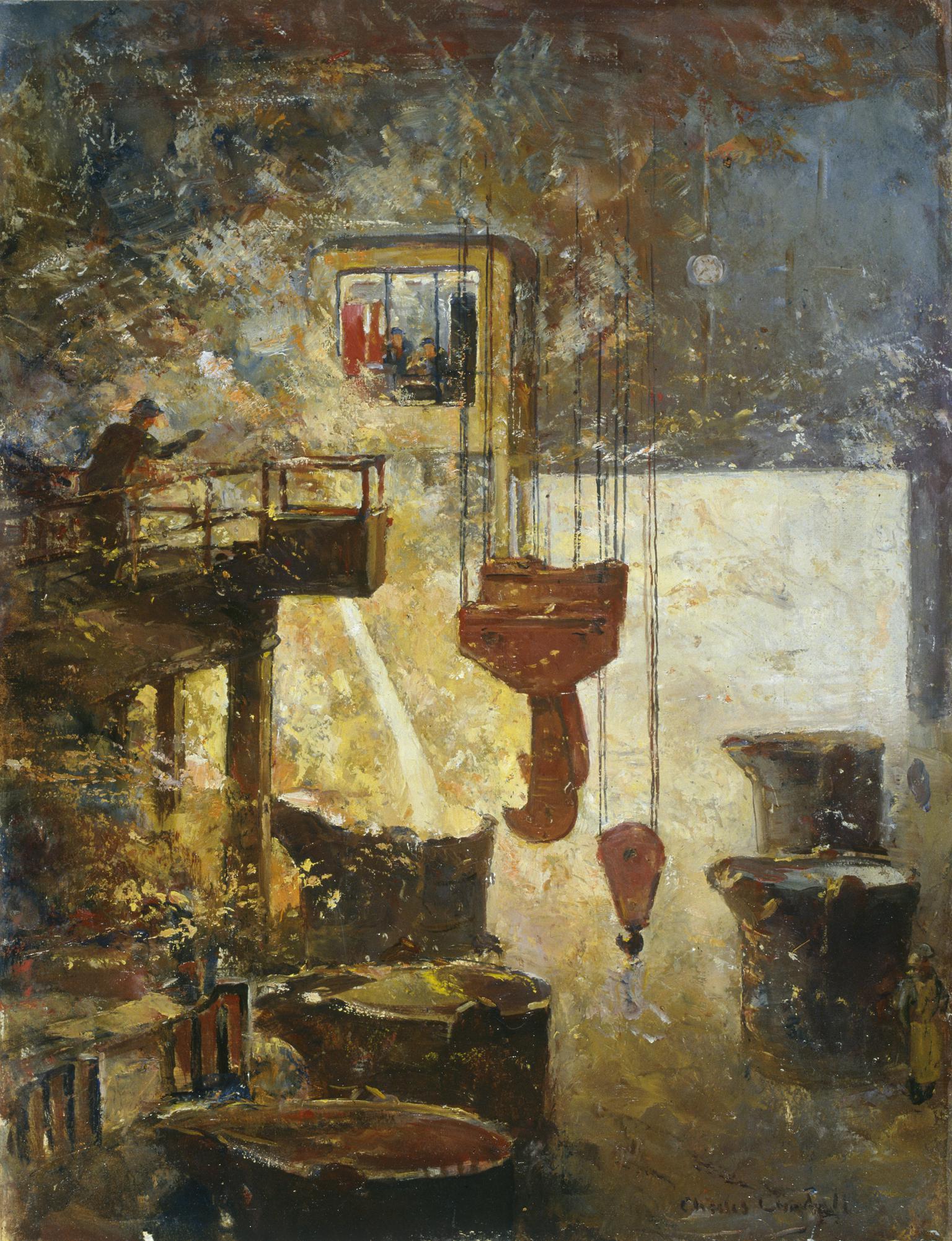Furnace/smelting at a steelworks, painting