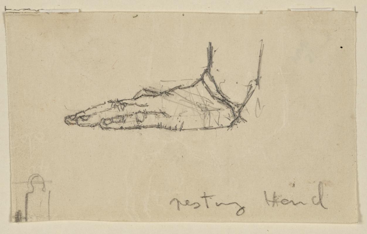 Study of a resting hand for &quot;The Musicians&quot;