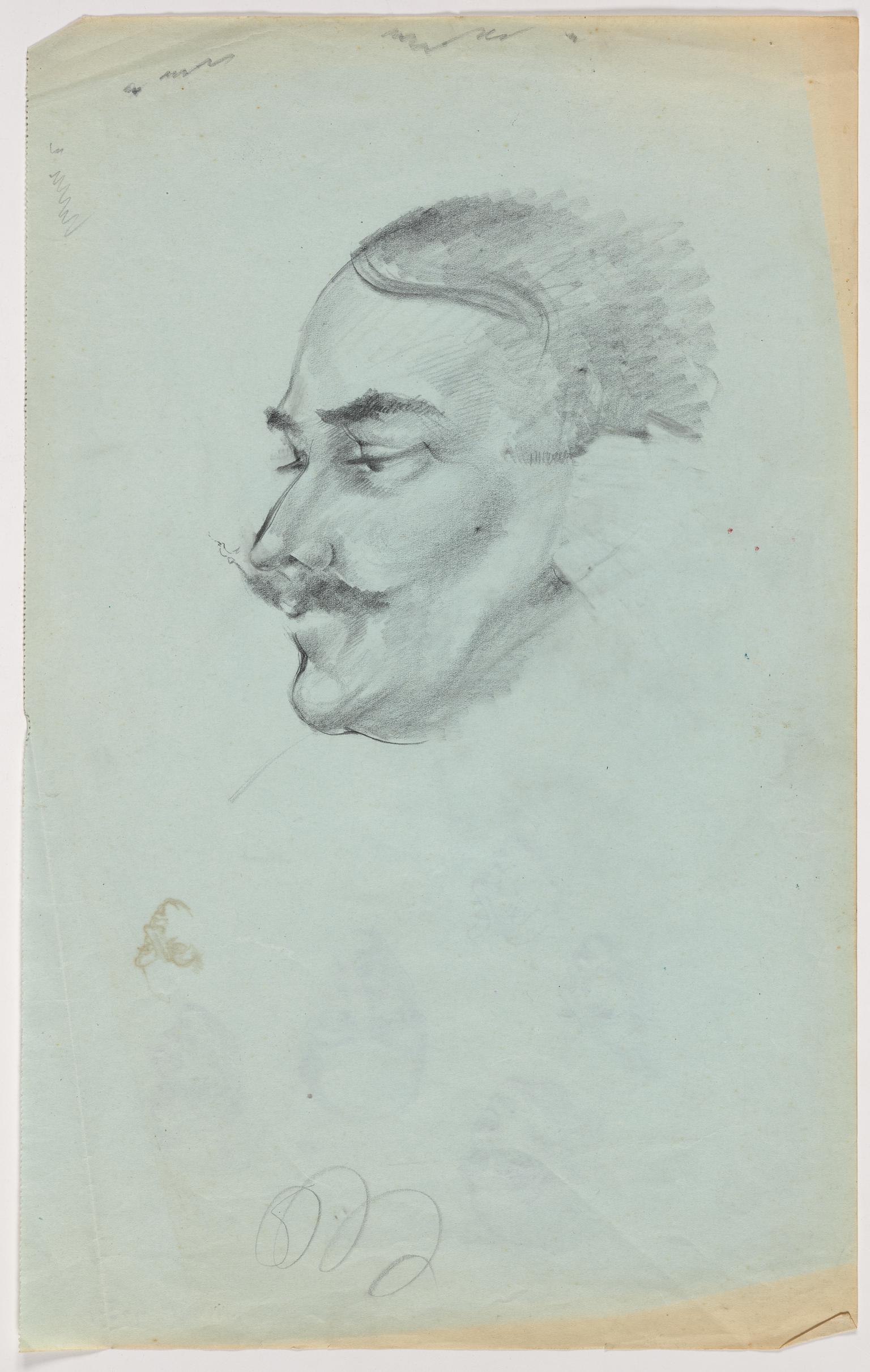 Study of man's head, facing left