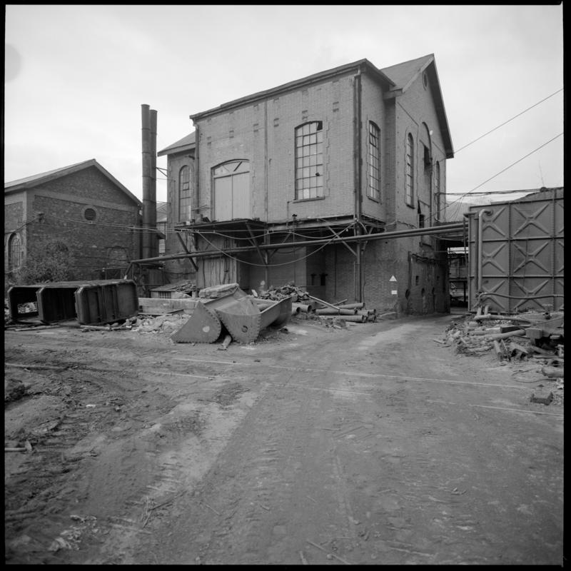 Black and white film negative showing the engine house, Deep Duffryn Colliery.  &#039;Deep Duffryn&#039; is transcribed from original negative bag.