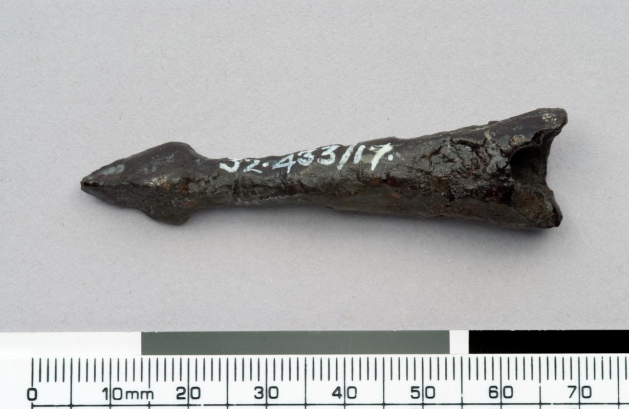 Medieval iron arrowhead