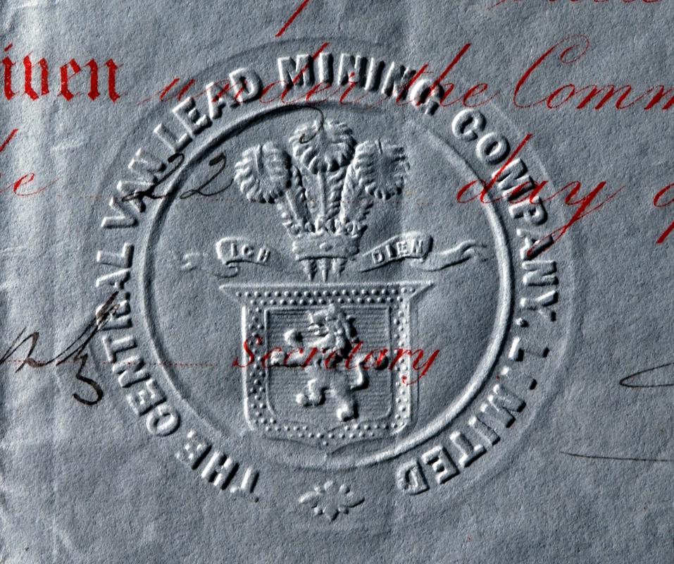 Central Van Lead Mining Company Ltd., share cert.