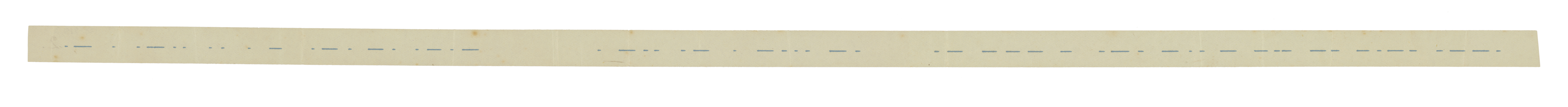Morse Code final test slip, Across the Atlantic Ocean (front)