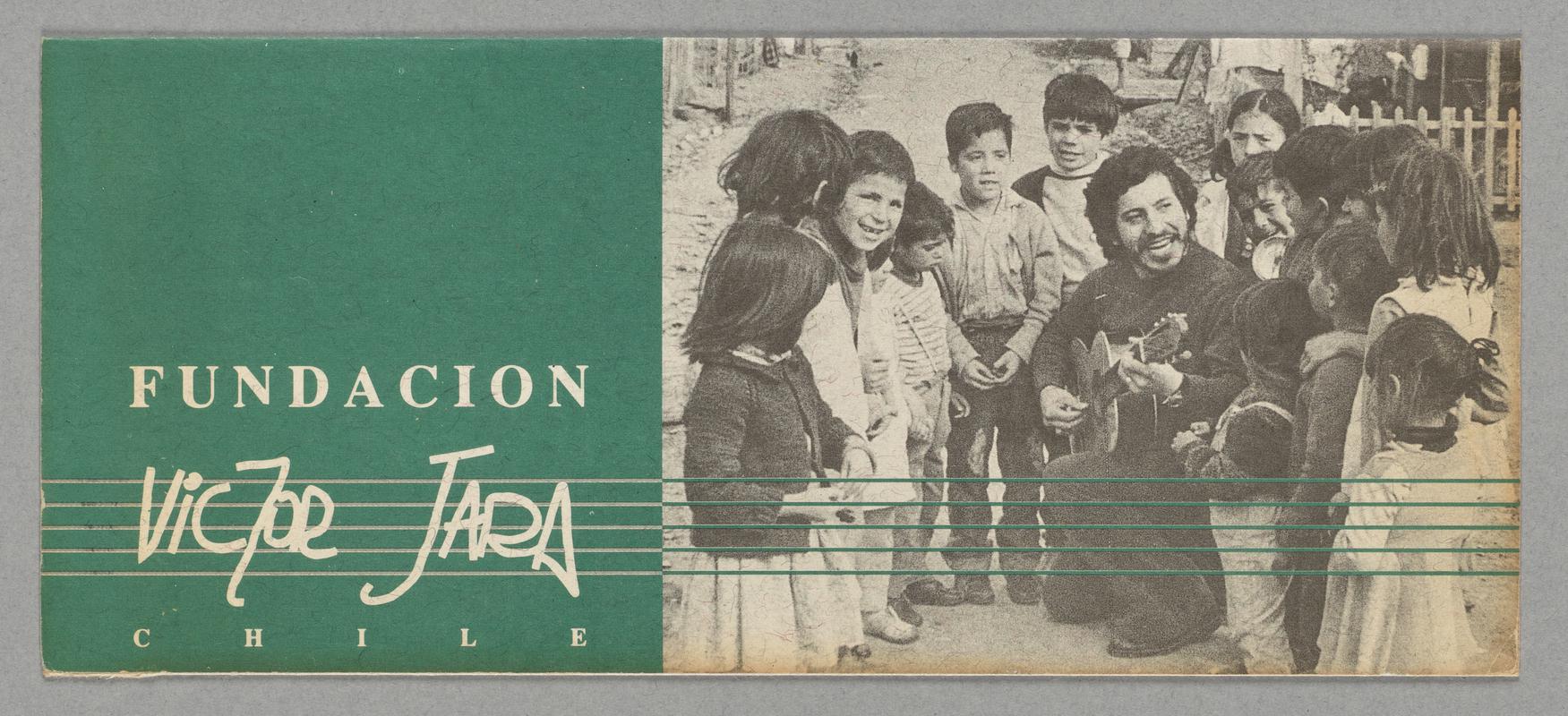 Folded pamphlet, Victor Jara Foundation