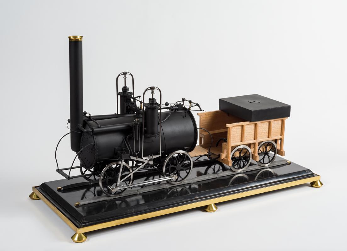 Model of Neath Abbey ironworks 0-4-0 locomotive SPEEDWELL, with tender.