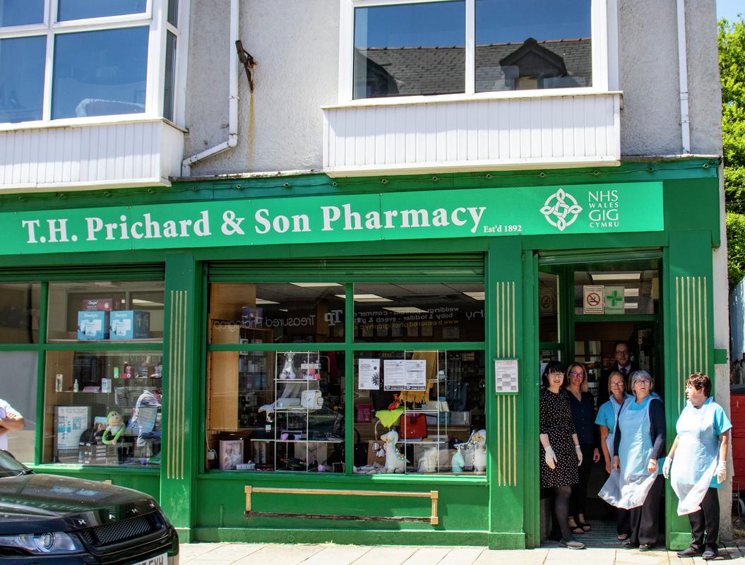 Staff from T.H. Prichard and Son Pharmacy, High Street, Blaina, during Covid-19 pandemis. Staff worked throughout the lockdown to provide medication to the community.