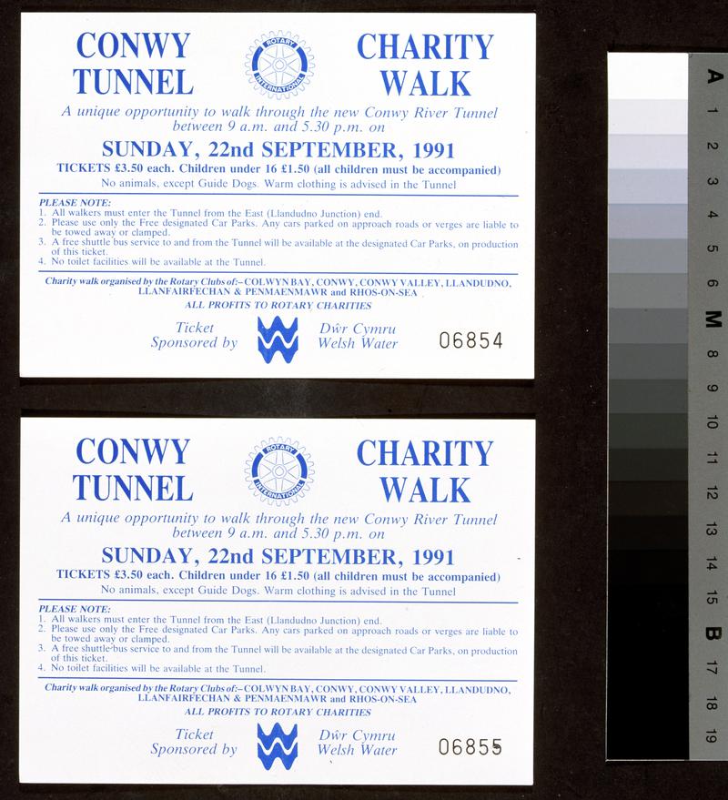 Tickets for Conway Tunnel charity walk