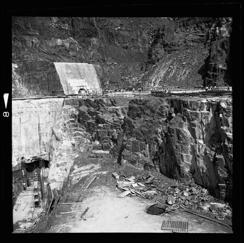 View of the Hydro Electric Power scheme being built, Dinorwig Quarry, May 1977.



2014.35/78-80 appear on the same strip negative.