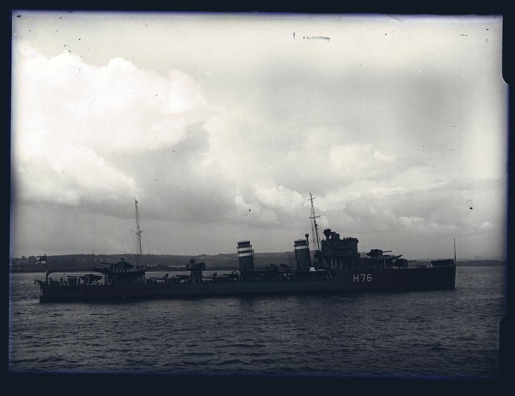 Starboard Broadside view of H.M.S. FURY (Destroyer), c.1937.