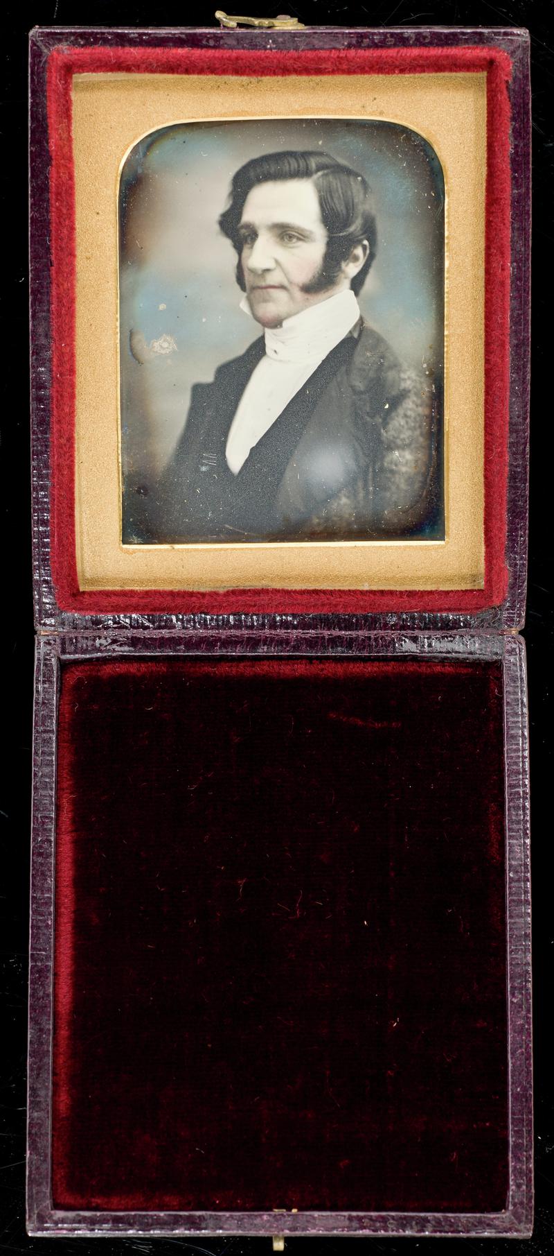 Case with portrait of a man