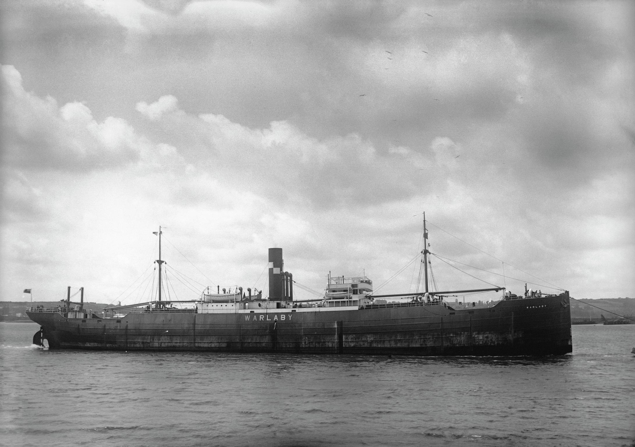 S.S. WARLABY, glass negative