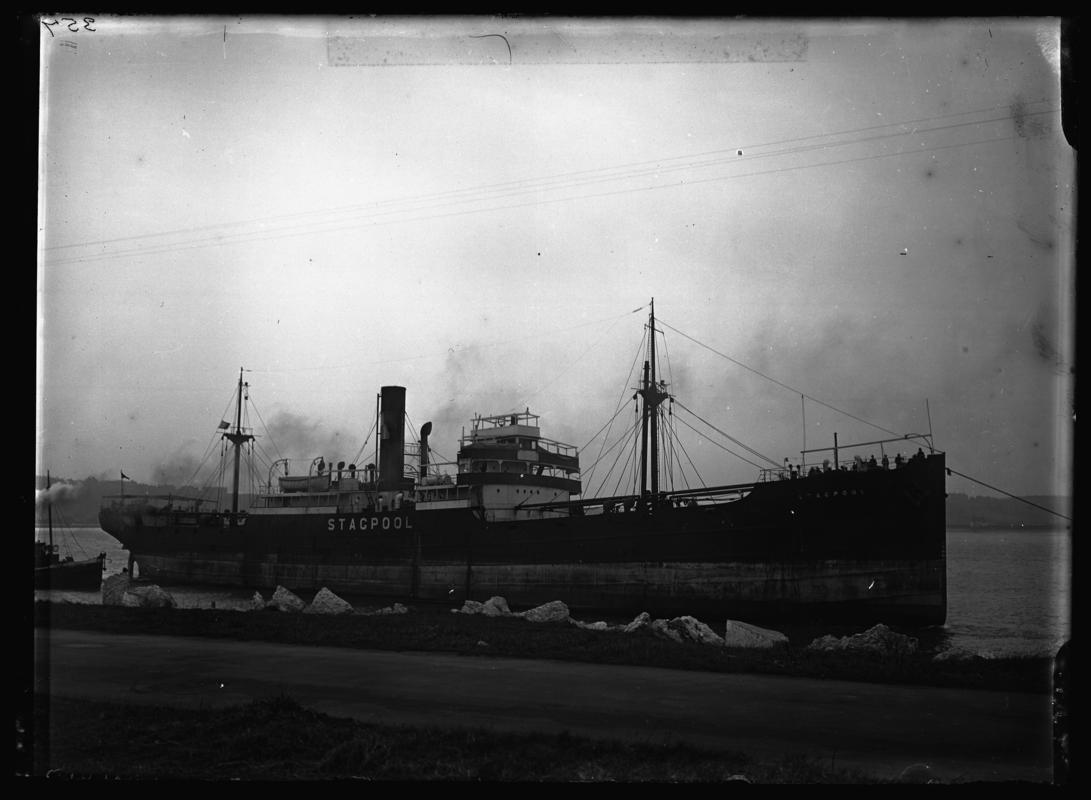 Starboard broadside view of S.S. STAGPOOL, c.1936.