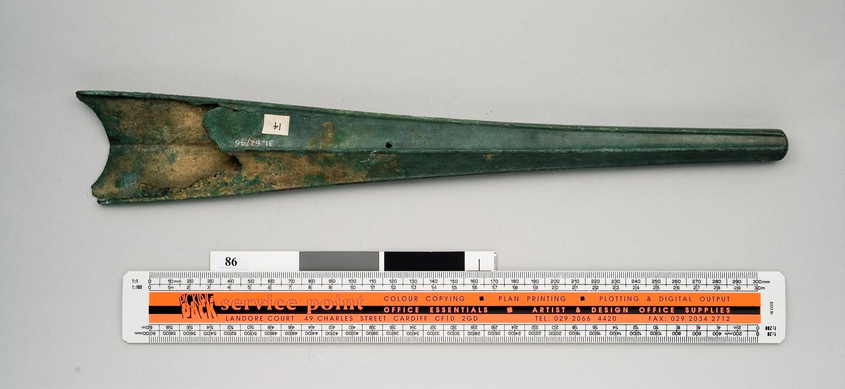 Late Bronze Age bronze sword chape