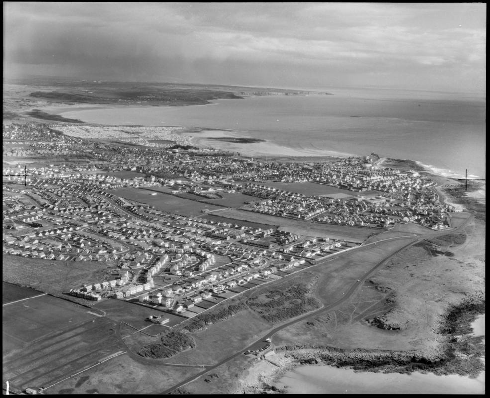 Aerial view of Porthcawl and Trecco Bay.