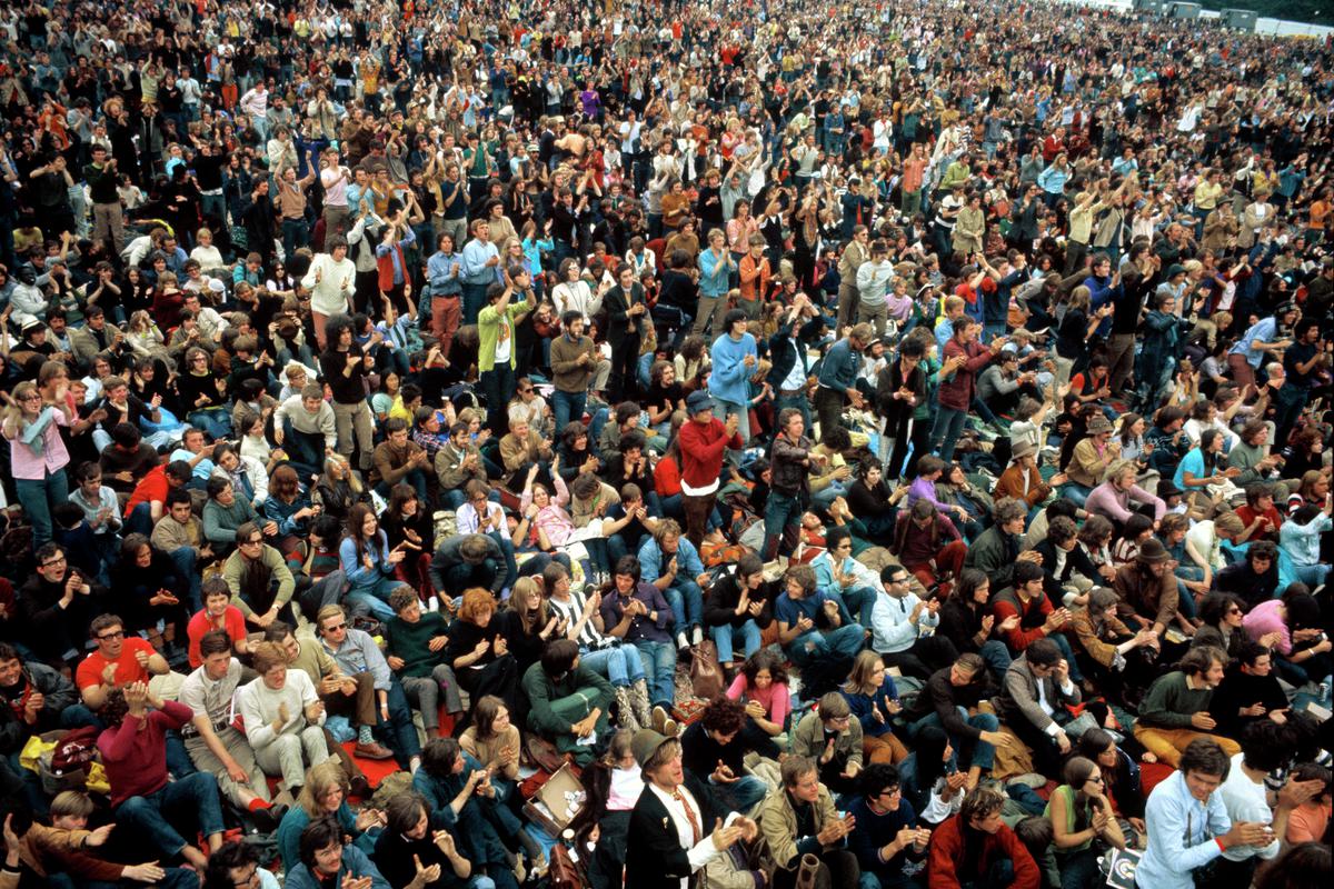 GB. ENGLAND. Isle of Wight Festival. It&#039;s a strange, wonderful feeling to be among 150,000 peaceful people. 1969.