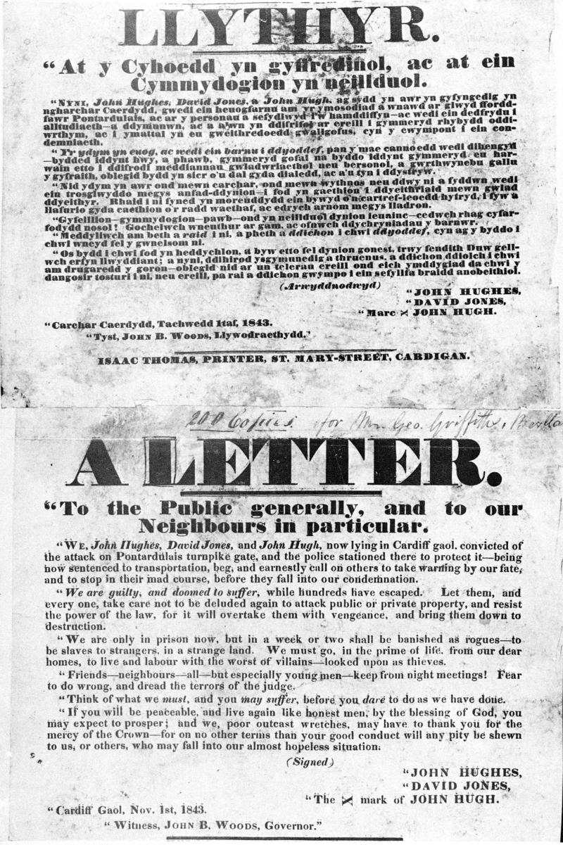 A letter, &quot;to the public generally and to our neighbours in particular&quot;