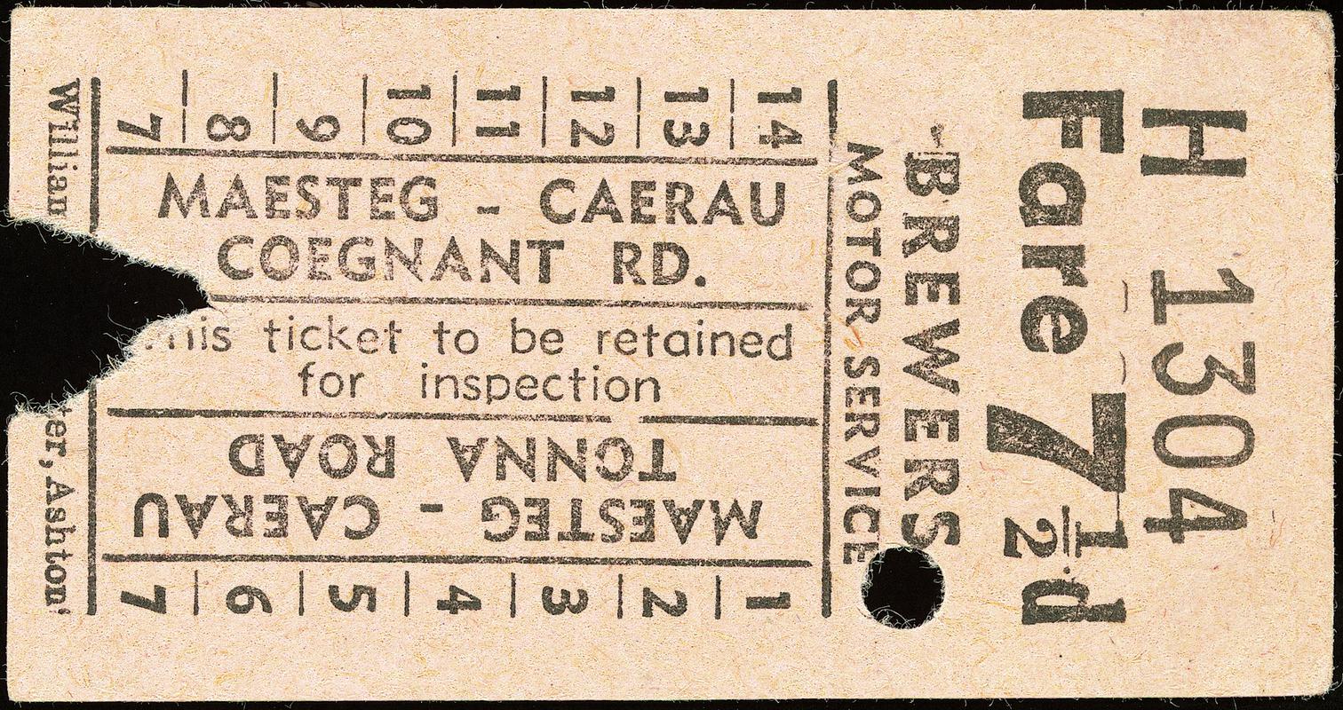 Brewers Motor service bus ticket