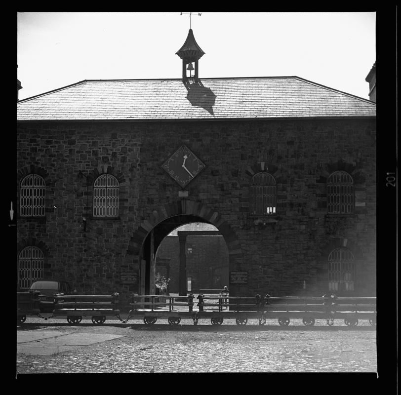 View of Gilfach Ddu workshops (main archway), April 1973.