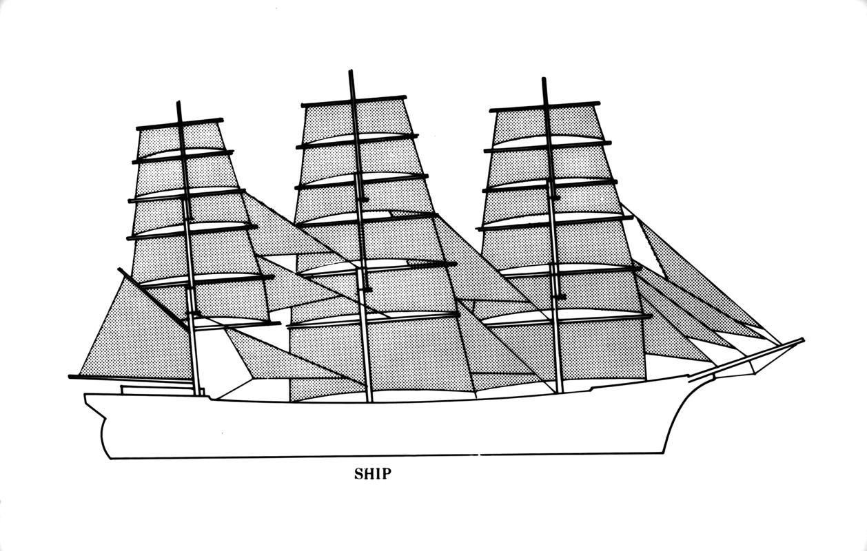 Rig pattern of sailing vessel, diagram