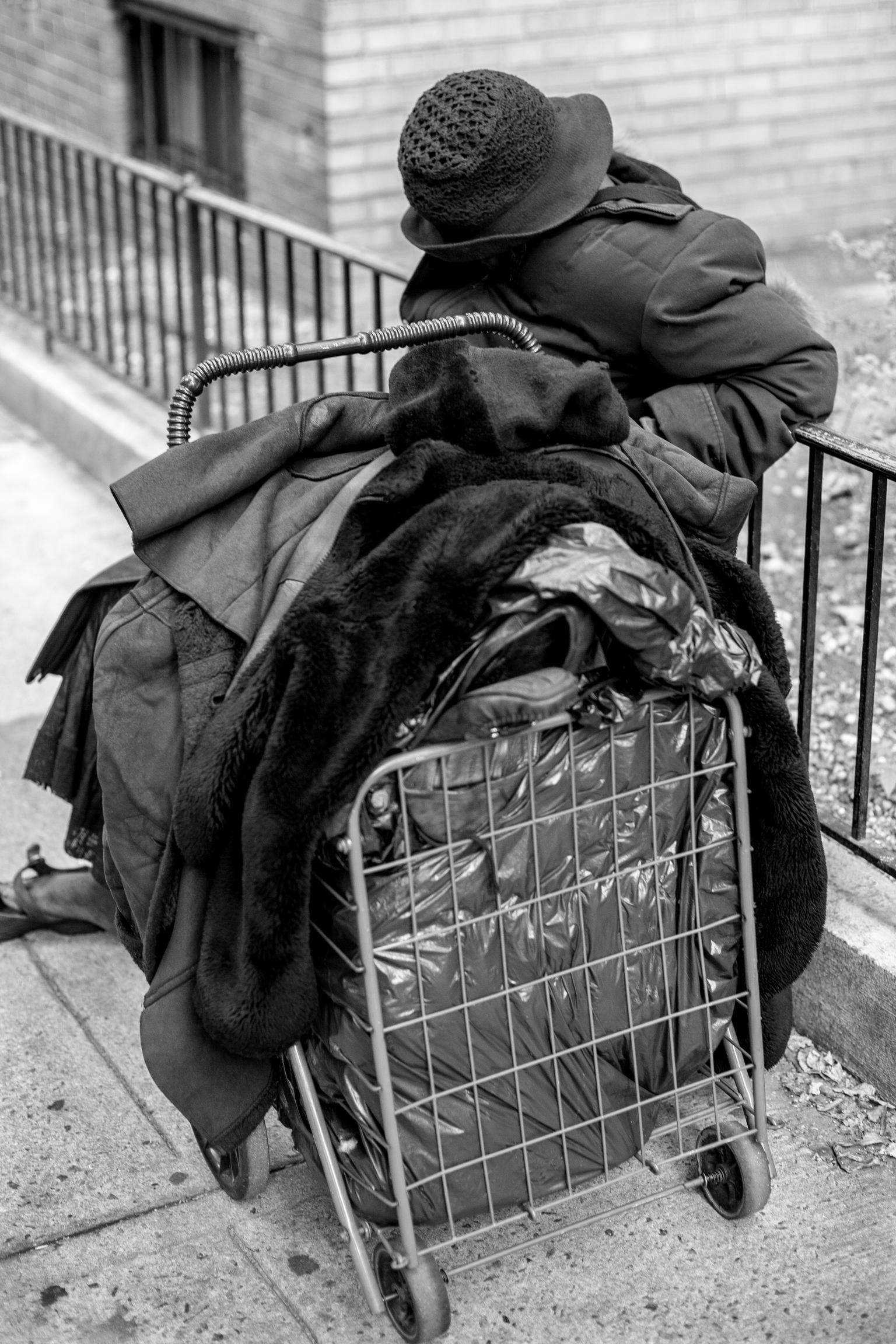 The sadness of living on the street in modern New York USA