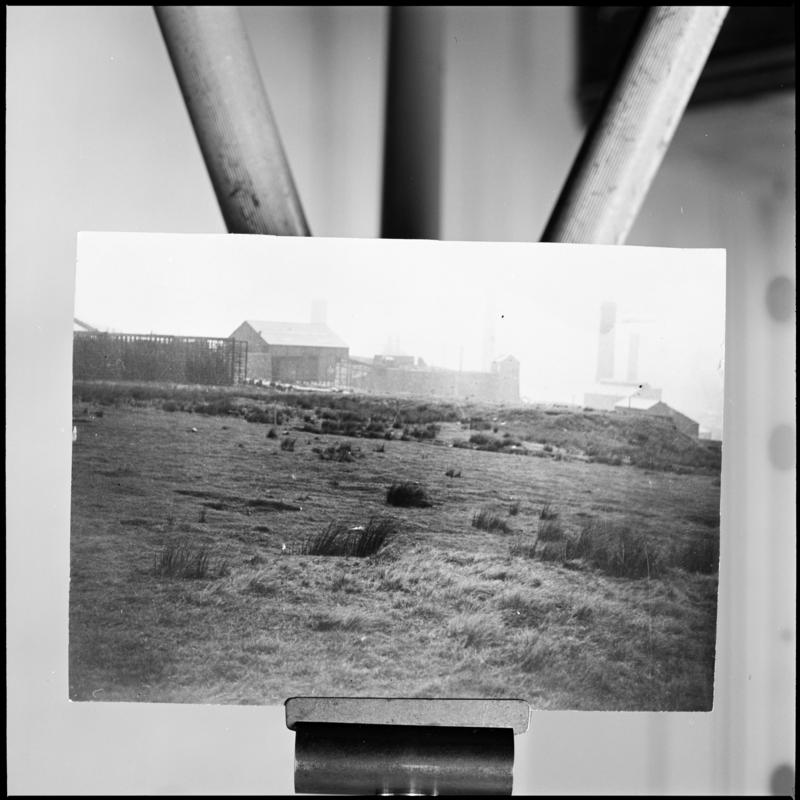 Black and white film negative of a photograph showing Coity Site, Blaenavon in 1936.  &#039;Coity Site in 1936&#039; is transcribed from original negative bag.