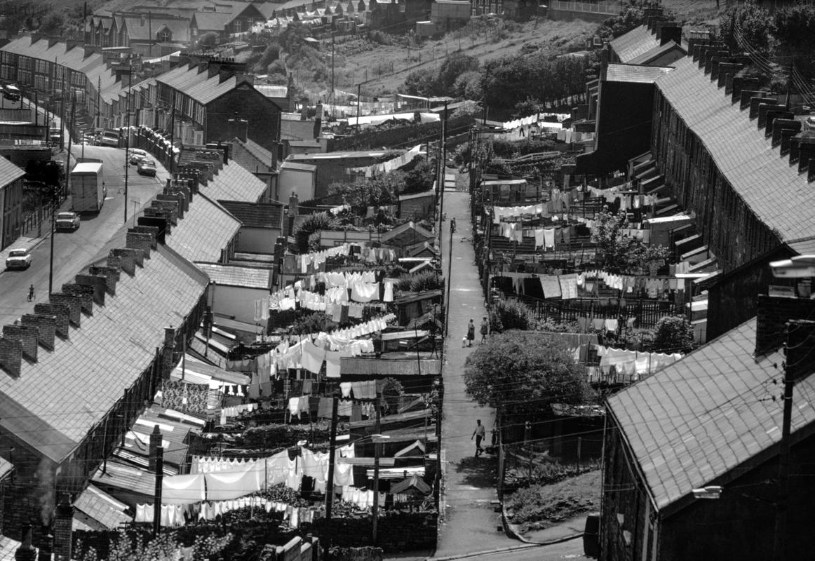 Monday wash day. Rhondda Valley, Wales