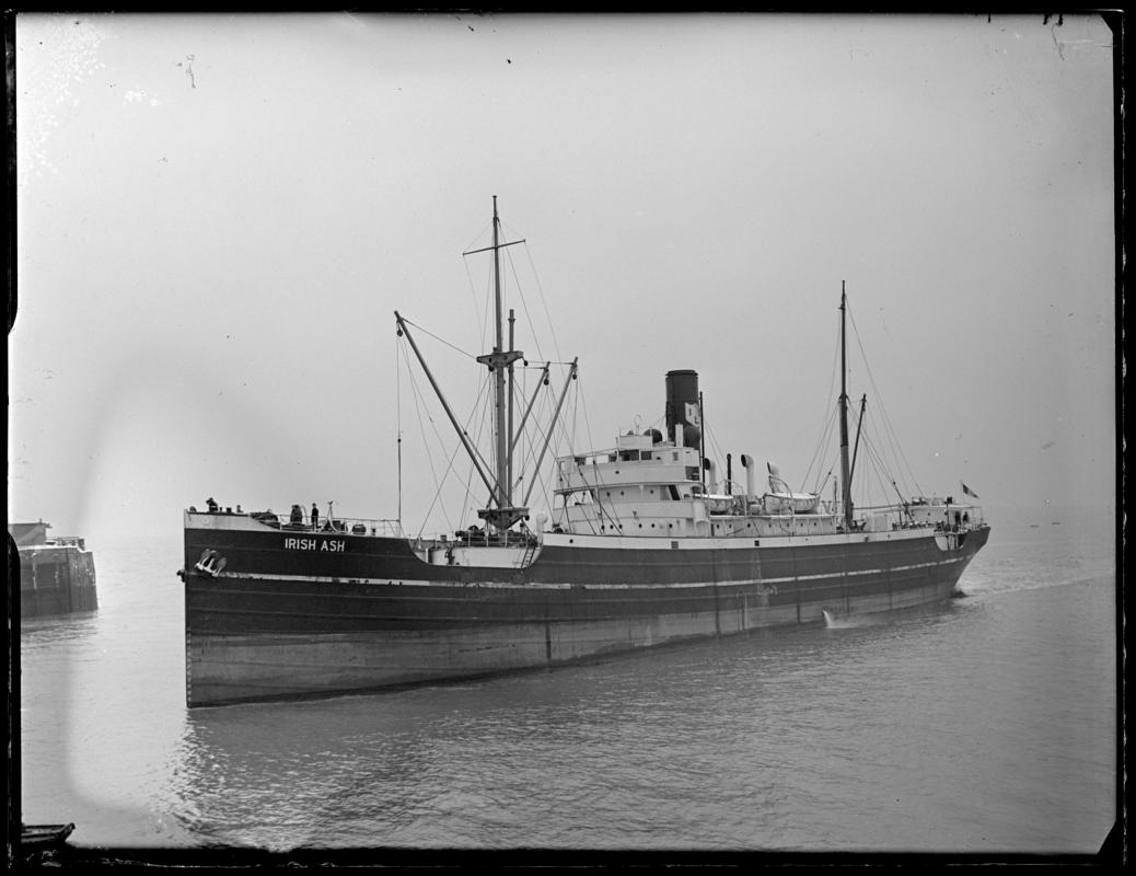 Three quarter Port Bow view of S.S. IRISH ASH, 7 January 1948.