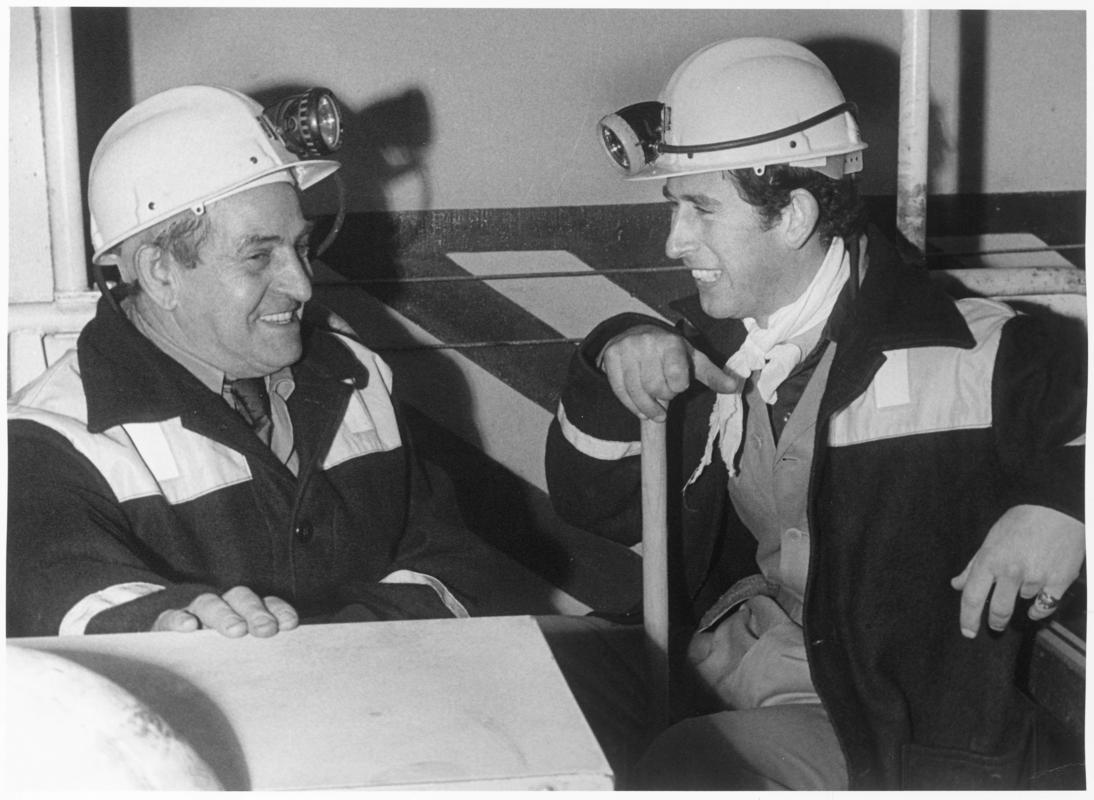 Prince Charles during his visit to Betws New Mine