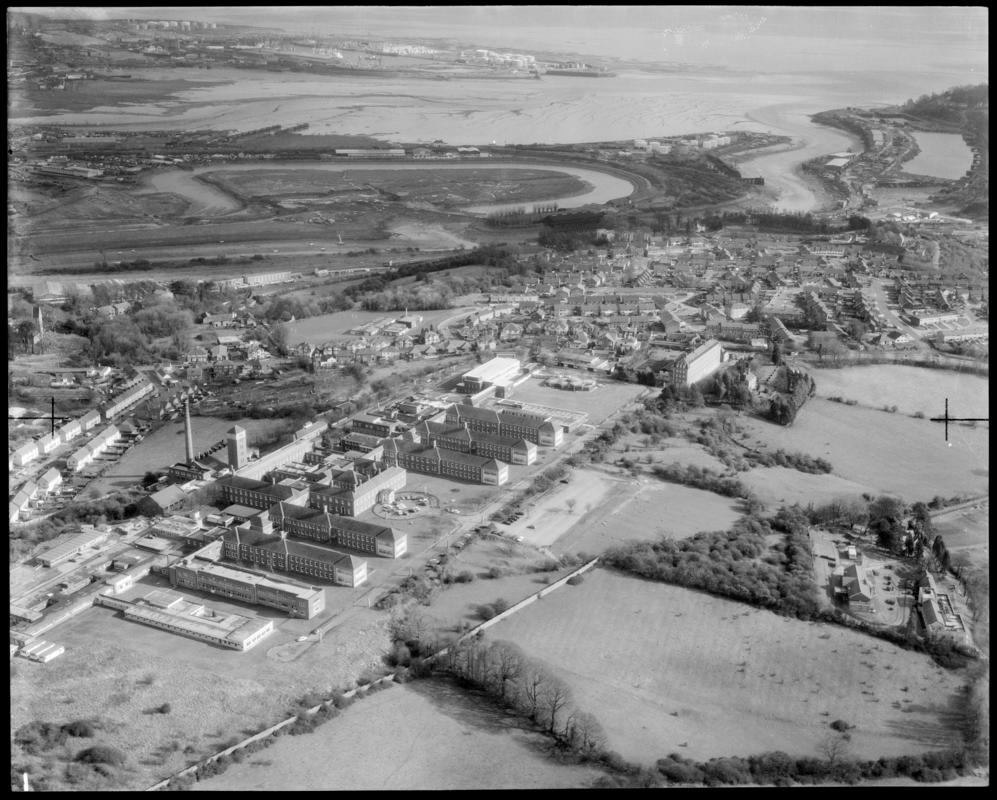 Aerial view of Llandough Hospital.