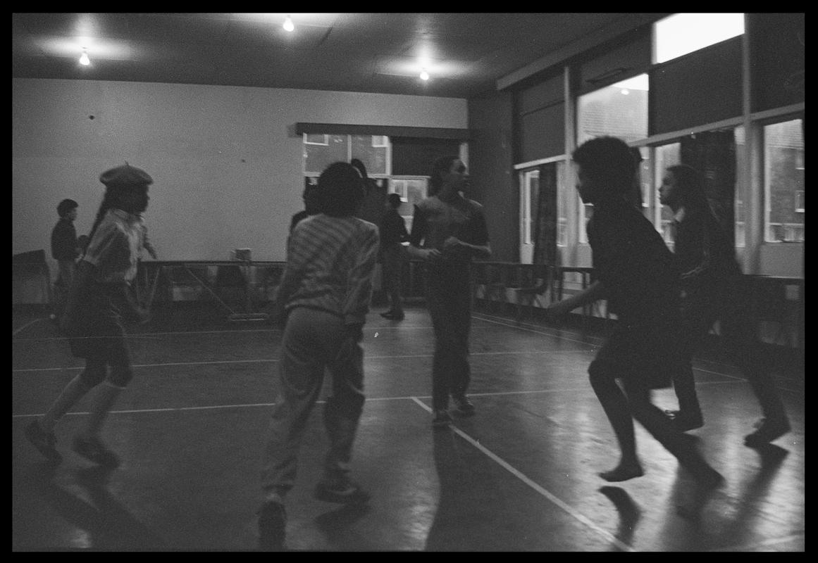 Children dancing in Butetown Youth Club.