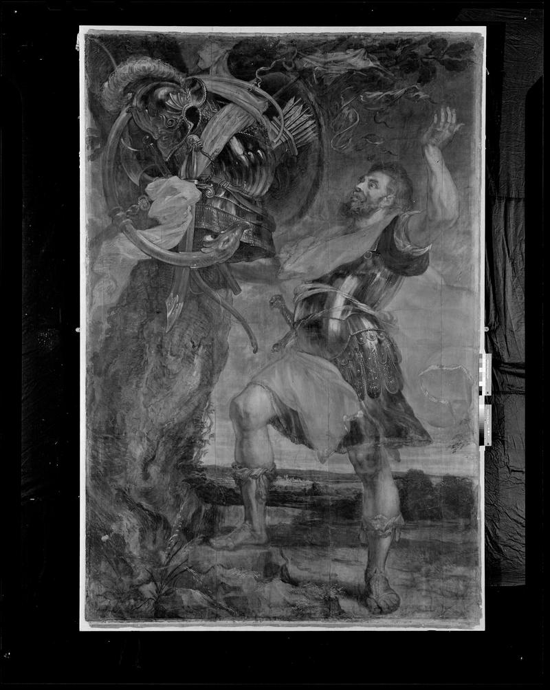 Romulus with the trophy of Aeron