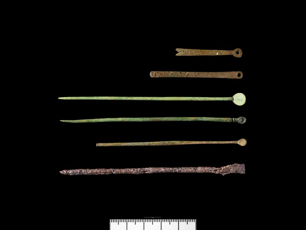 Roman copper alloy, medical spoons, ear scoops, iron stylus and Hygiene objects, nail cleaners