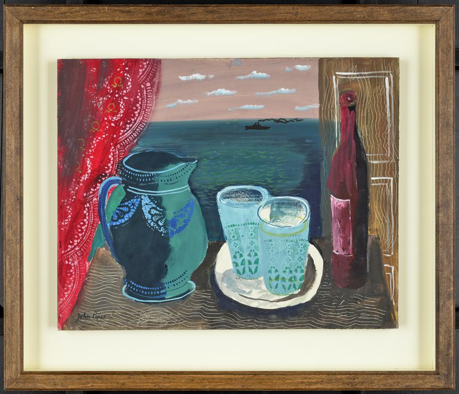 Still life with window and ship