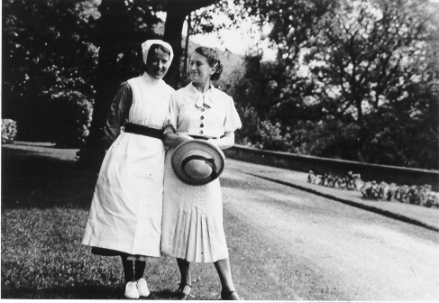 Dinorwig Quarry Hospital. Marie Therese Hughes and a maid or nurse