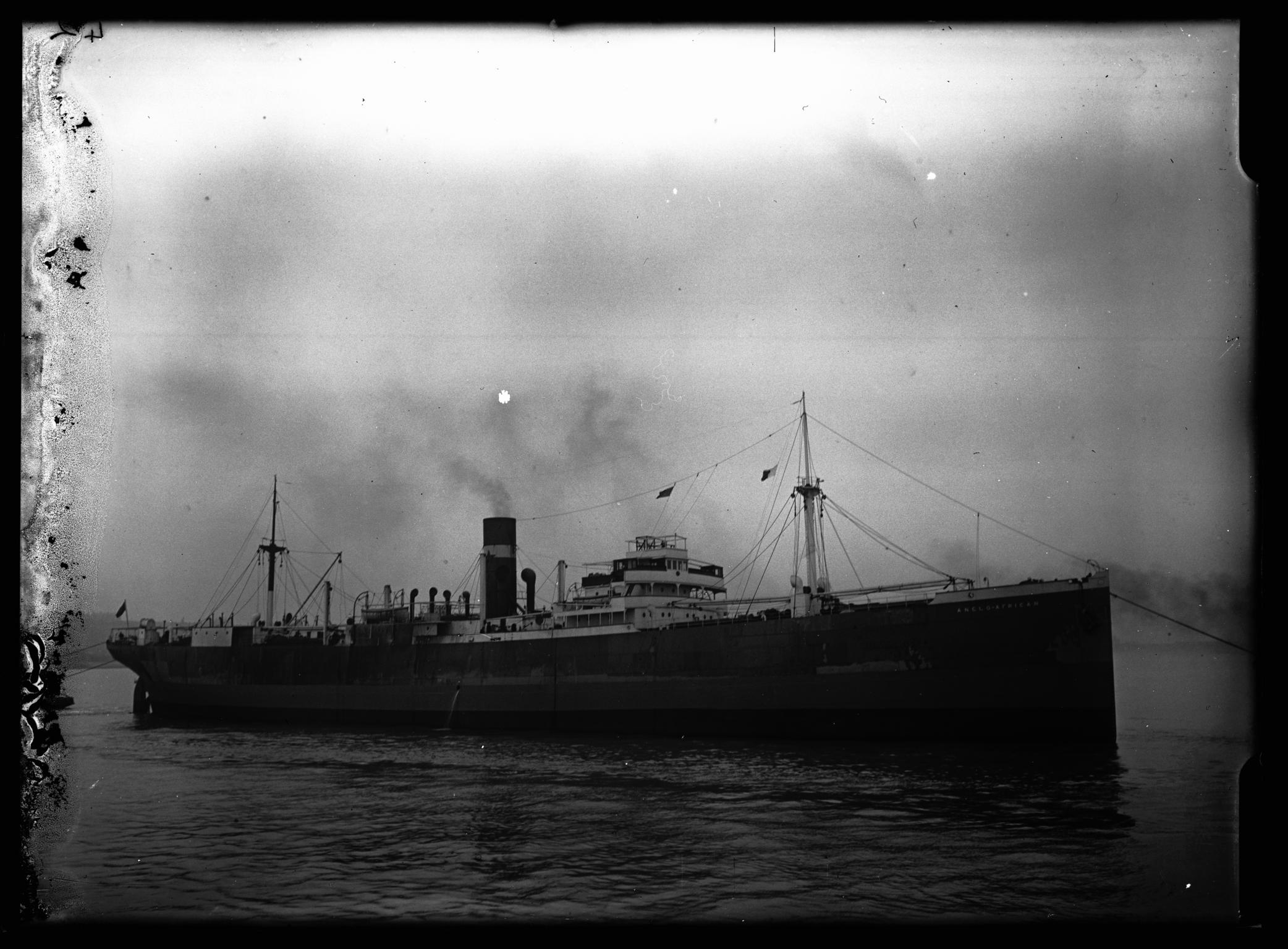 S.S. ANGLO-AFRICAN, glass negative