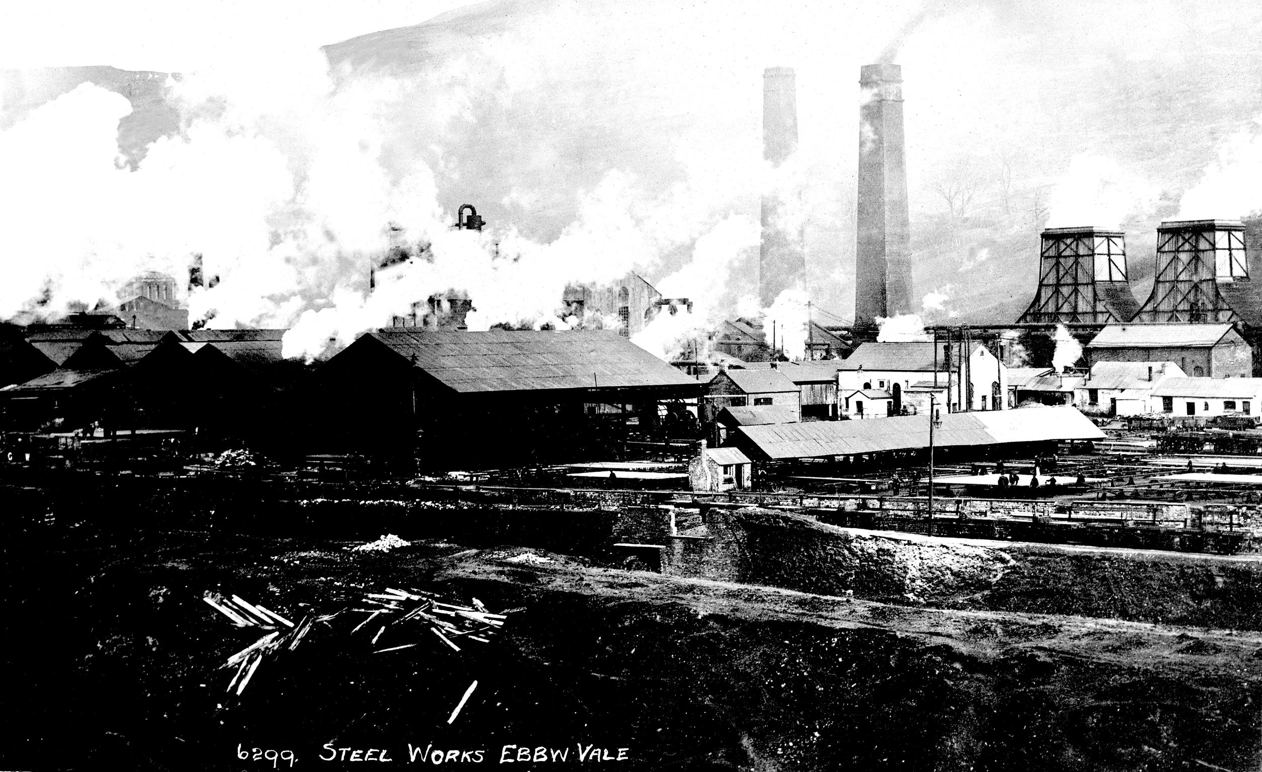 Steel Works, Ebbw Vale (postcard)