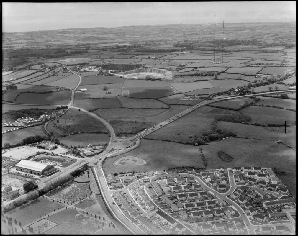 Aerial view of the Culverhouse Cross area of Cardiff.