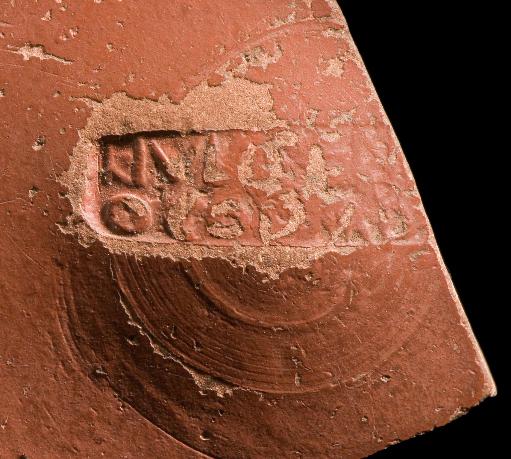 samian plate with oculist&#039;s stamp