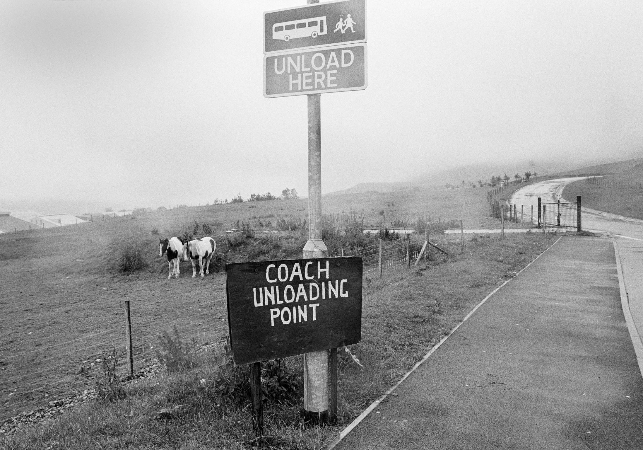 Bus stop for the Big Pit: National Coal Museum. Blaenafon, Wales