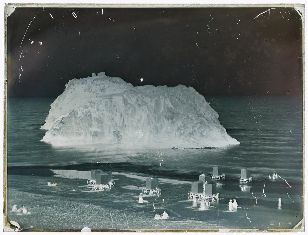 Clouds over St Catherine's, Tenby (glass negative)