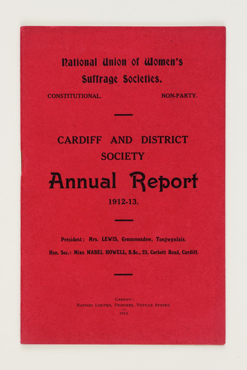 Cardiff and District Society. Annual Report 1912 - 1913