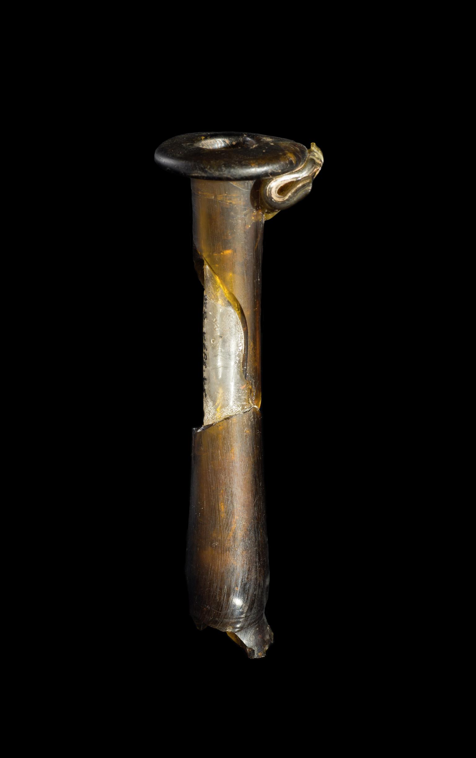 Roman glass flask neck