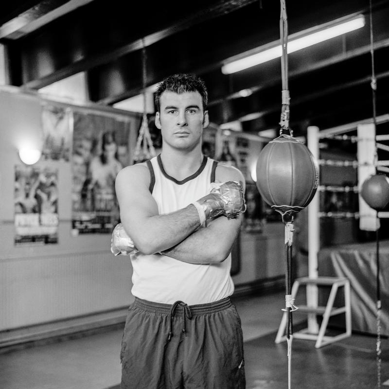 Joe Calzaghe MBE. Photo shot: Gym, Cwmcarn RC 13th November 2002. Place and date of birth: Hammersmith, London 1972. Main Occupation: Professional Boxer. First language: English. Other languages: None. Lived in Wales: Always.