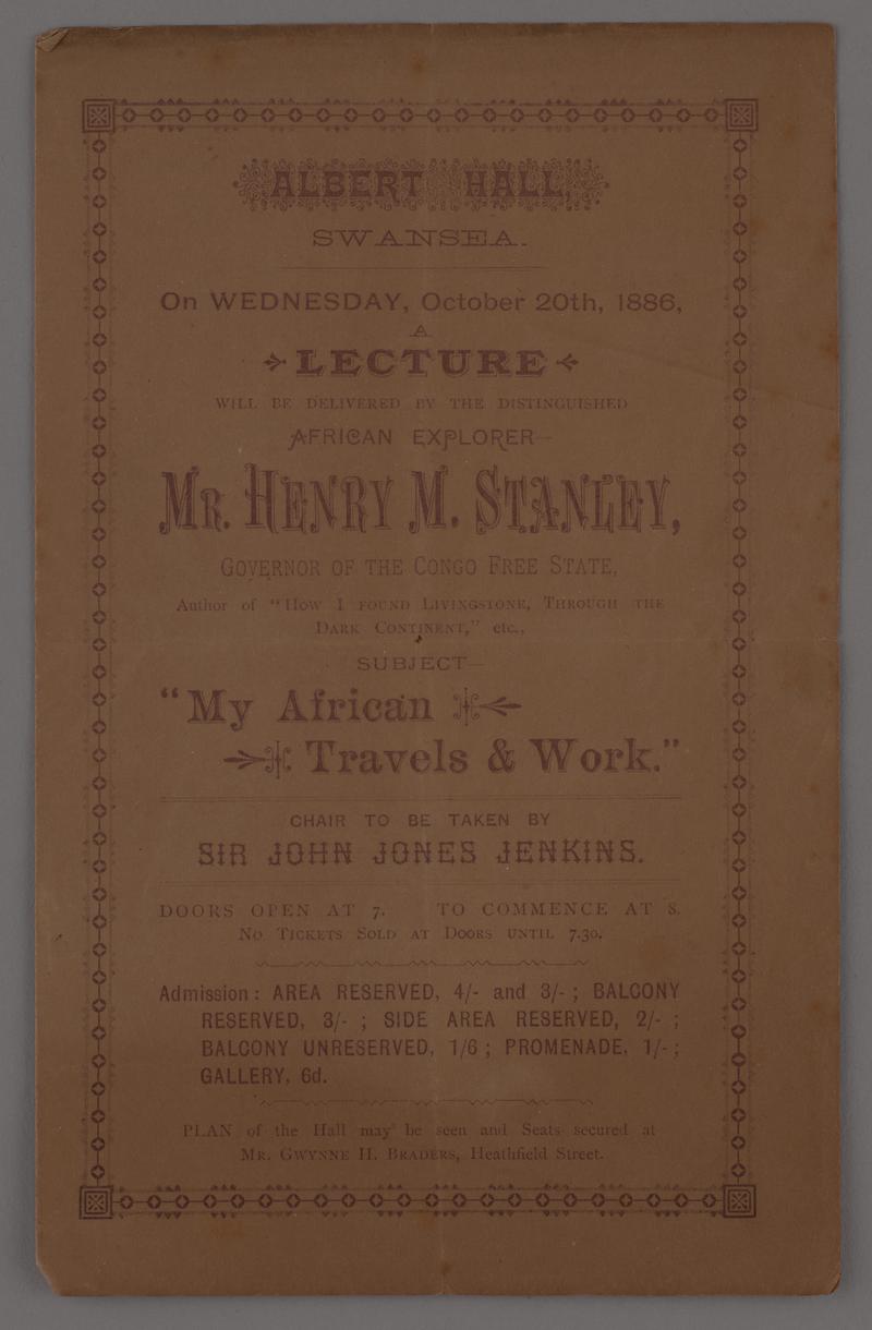 Lecture programme, 20 October 1886