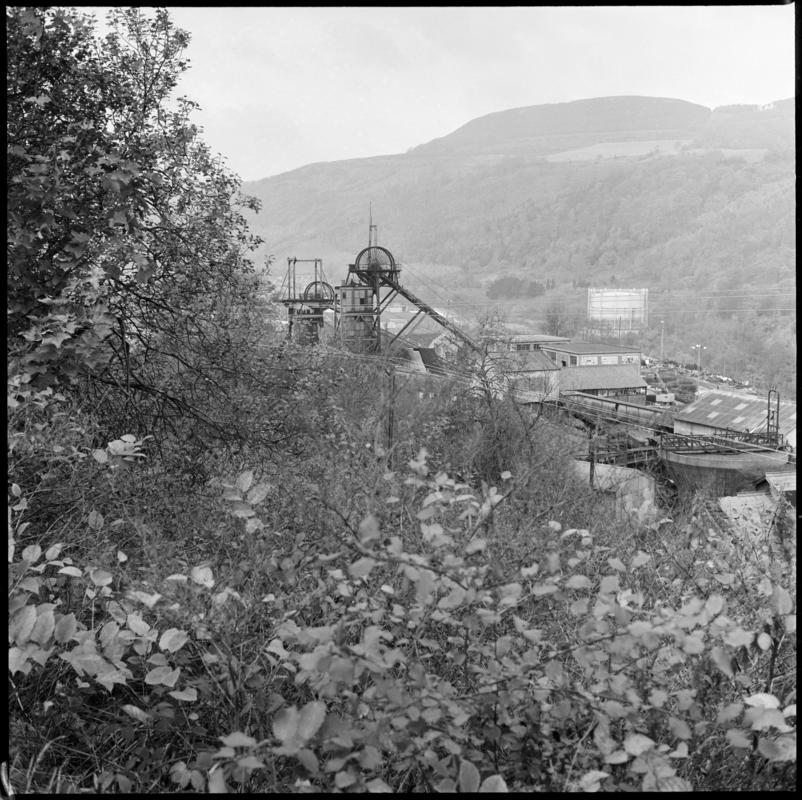 Black and white film negative showing a general view of Penrhiwceibr Colliery.  &#039;General view Penrikyber&#039; is transcribed from original negative bag.