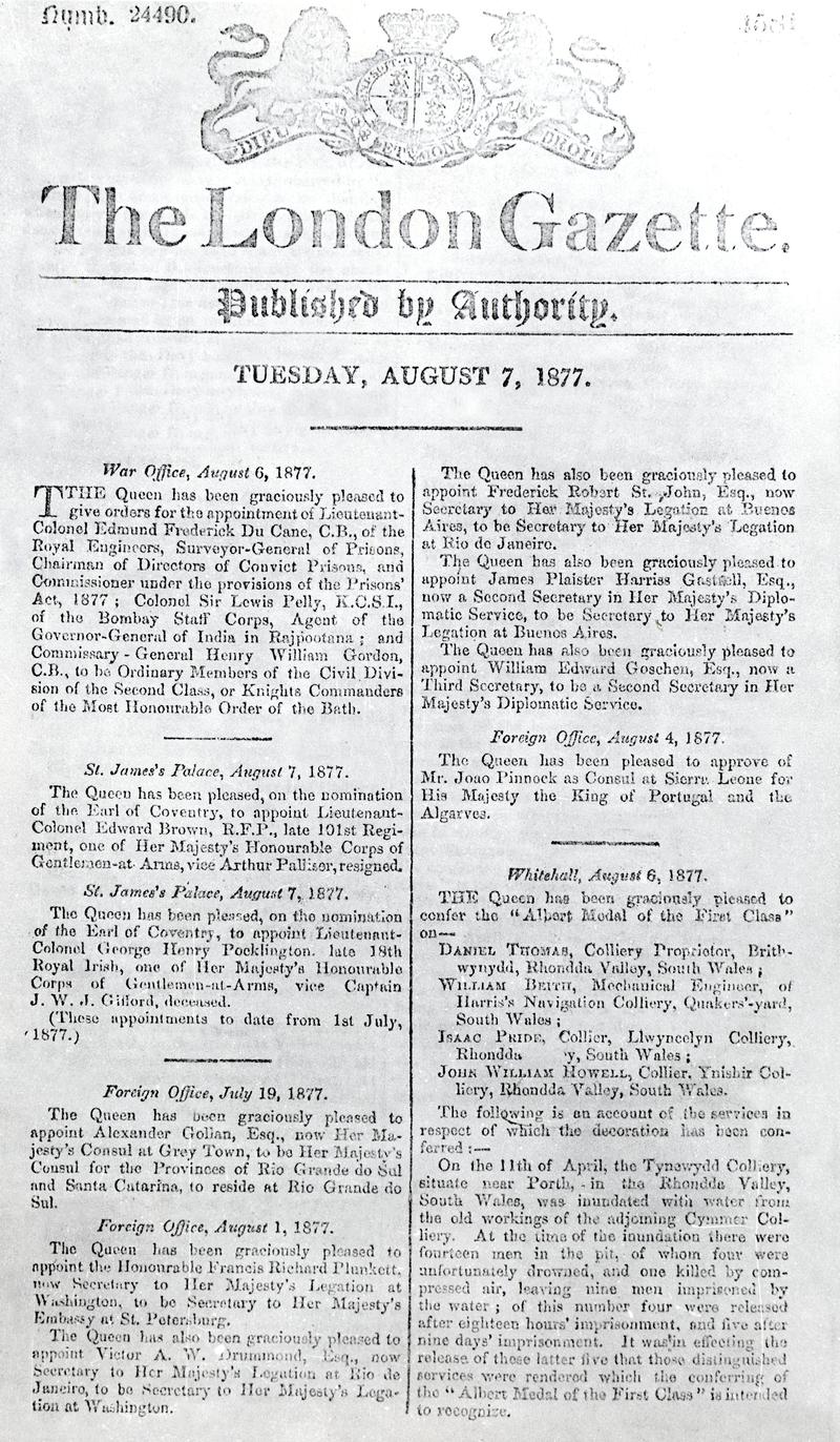 Tynewydd Colliery inundation, photograph of newspaper cutting