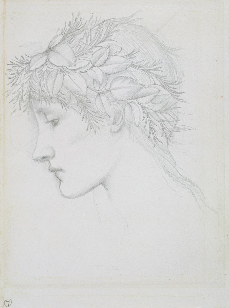 Head Crowned with Leaves