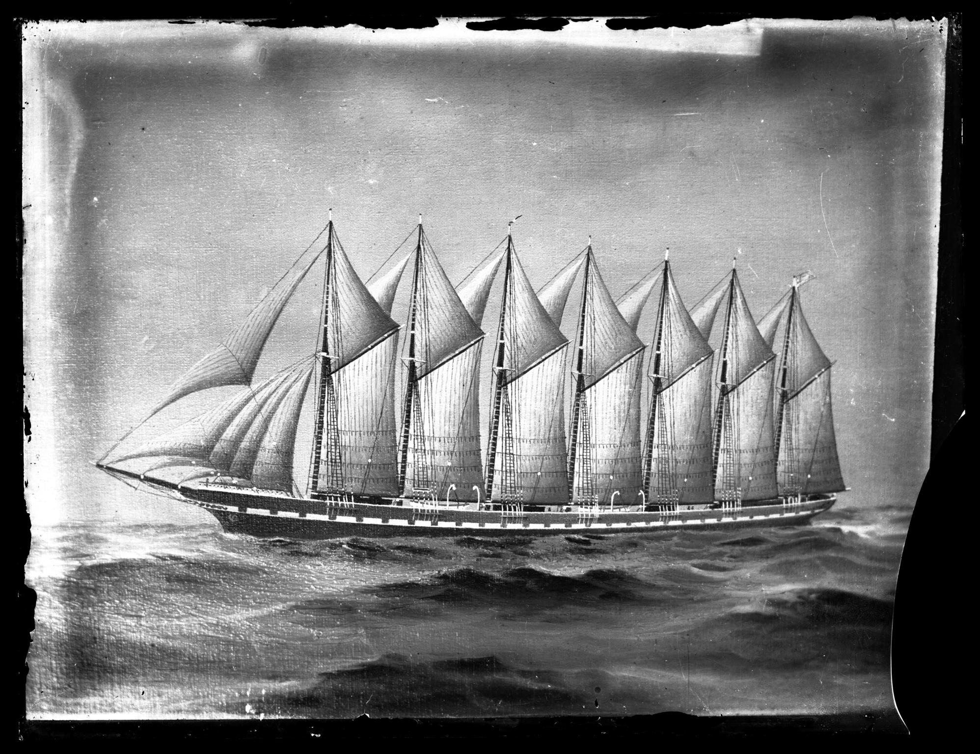 AMERICA (sail), glass negative